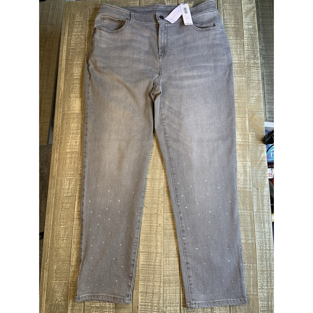 Chico's Perfect Stretch Girlfriend Slim Leg Ankle Women Jeans 2 (US 12) Blue NWT